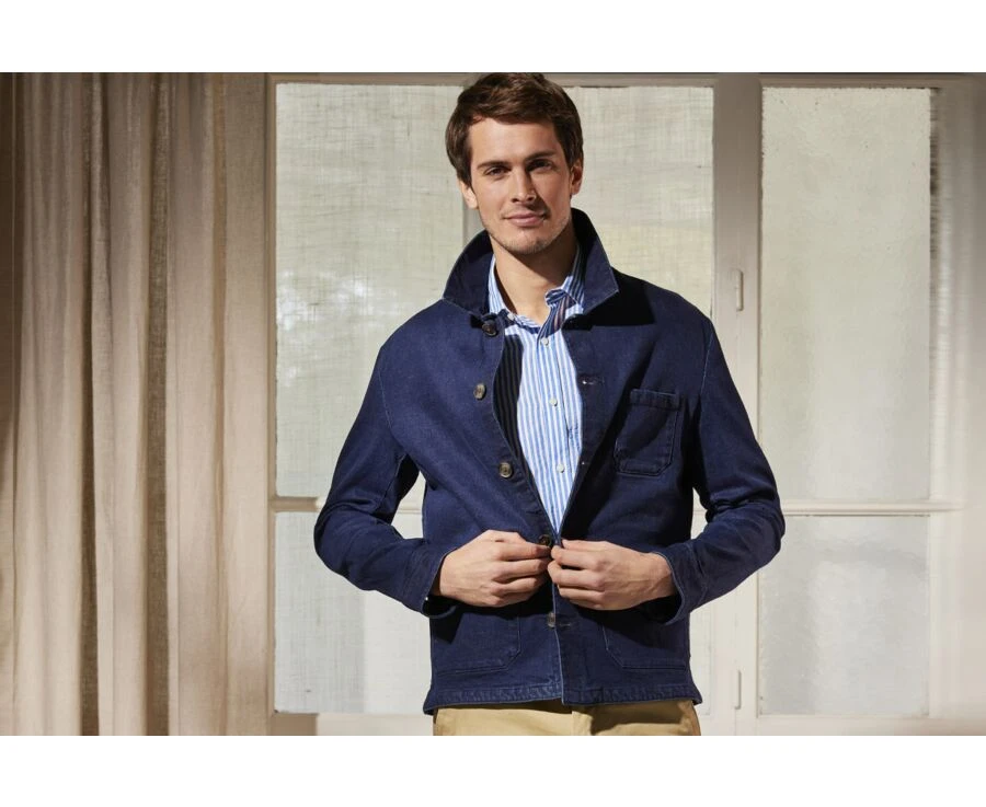 Veste En Jean Homme Indigo Brut - FÉLICIEN 3 Veste En Jean Homme Indigo Brut - FÉLICIEN