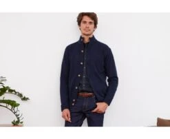 Gilet Boutonné Homme Bleu Marine - KANNY