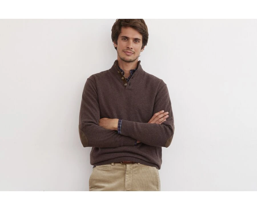 Pull Laine Col Montant Homme Marron Brun - KILTAN 3 Pull Laine Col Montant Homme Marron Brun - KILTAN