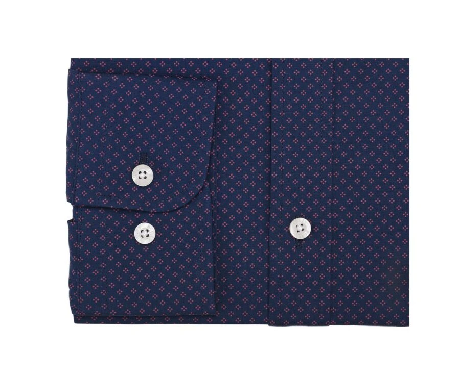 Chemise Marine Imprimée à Motif Rouge - PHILBERT 8 Chemise Marine Imprimée à Motif Rouge - PHILBERT – Image 6