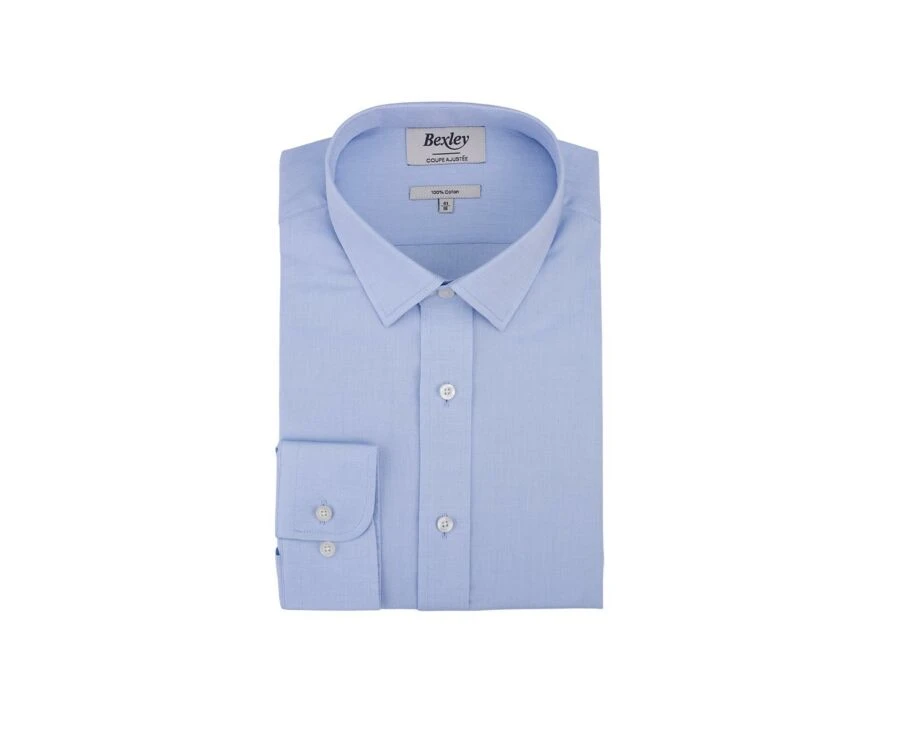 Chemise Oxford Unie Bleu Ciel - CLAUDION 6 Chemise Oxford Unie Bleu Ciel - CLAUDION – Image 4