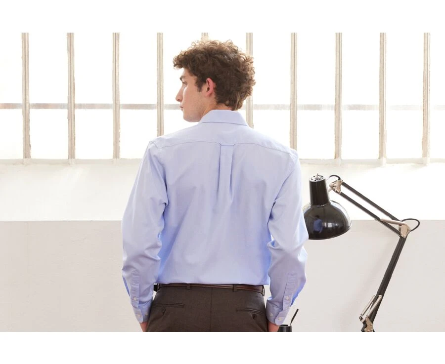 Chemise Oxford Unie Bleu Ciel - CLAUDION 4 Chemise Oxford Unie Bleu Ciel - CLAUDION – Image 2