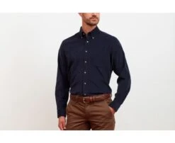 Chemise Velours Navy - Col Américain - WARDLEY