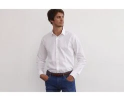 Chemise Blanche Twill Chevrons Homme- CAMÉLIEN