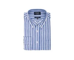 Chemise Manches Longues Coton Et Lin Bleu Océan Et Blanc - COLTEN 12 Chemise Manches Longues Coton Et Lin Bleu Océan Et Blanc - COLTEN -Boutique Pop Mey Edlich 0151700f colten bleu ocean et blanc 4