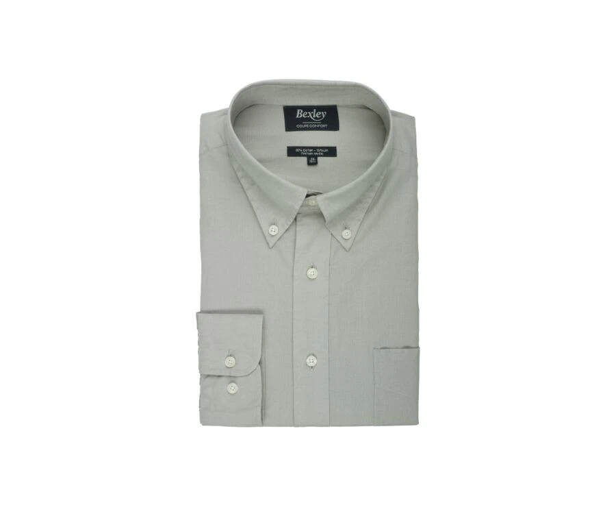 Chemise Manches Longues Coton Et Lin Vert Tilleuil - COLTEN 6 Chemise Manches Longues Coton Et Lin Vert Tilleuil - COLTEN – Image 4