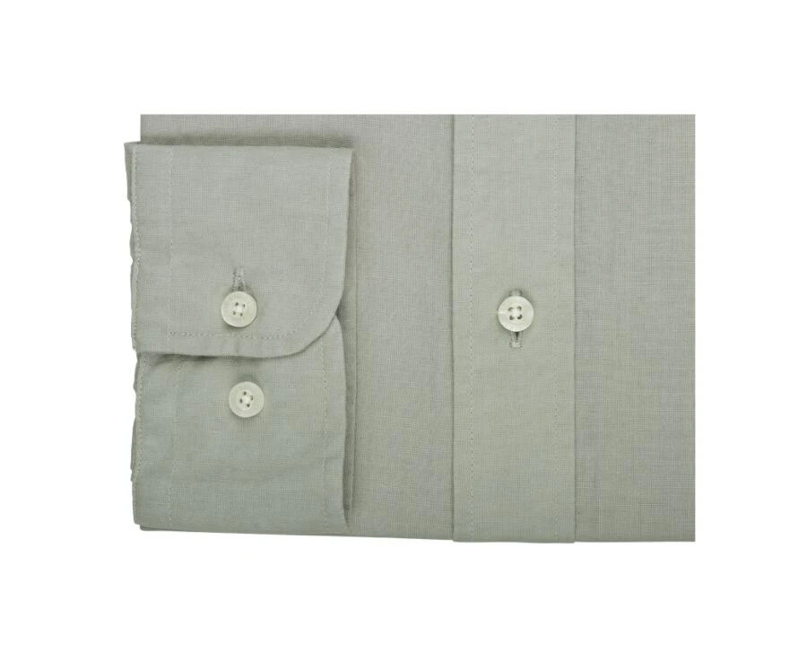 Chemise Manches Longues Coton Et Lin Vert Tilleuil - COLTEN 8 Chemise Manches Longues Coton Et Lin Vert Tilleuil - COLTEN – Image 6