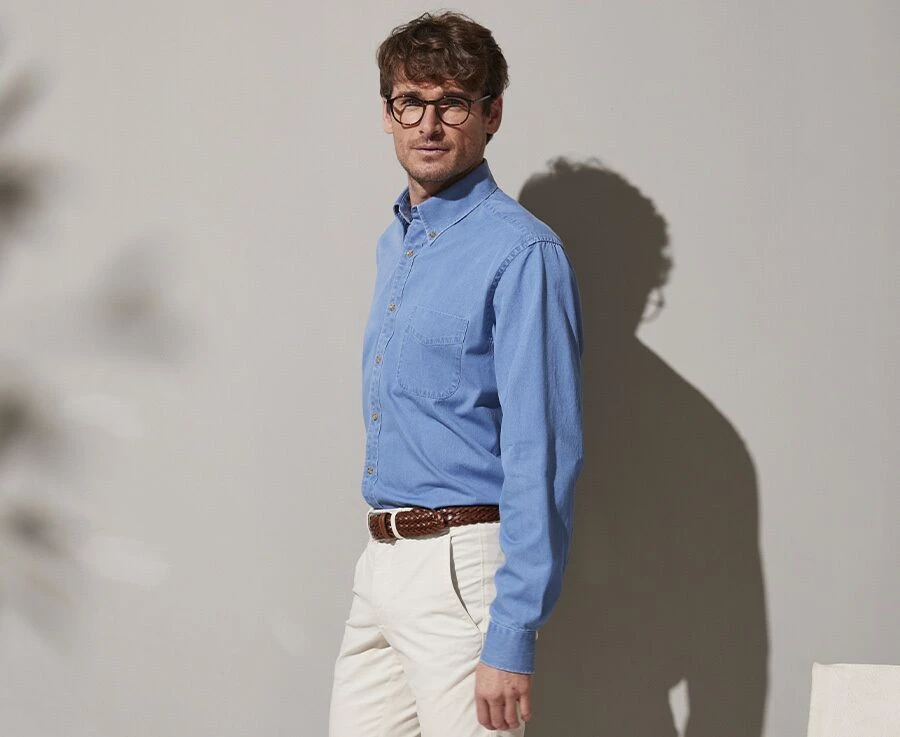 Chemise En Jean Denim Clair - CHESTON 5 Chemise En Jean Denim Clair - CHESTON – Image 3