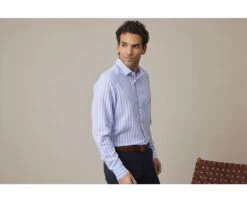 Chemise Coton Lin Rayée Bleue Et Blanche - SIMONIN -Boutique Pop Mey Edlich 0152700a simonin bleu et blanc 3