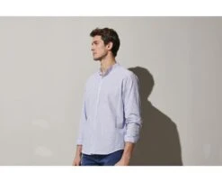 Chemise Seersucker à Rayures Fines Bleues Foncées Et Blanches - COLBERT 11 Chemise Seersucker à Rayures Fines Bleues Foncées Et Blanches - COLBERT -Boutique Pop Mey Edlich 0152800a colbert bleu et blanc 3