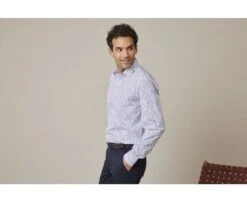 Chemise Blanche Homme à Imprimé Fleuri Bleu - ELDORIC 11 Chemise Blanche Homme à Imprimé Fleuri Bleu - ELDORIC -Boutique Pop Mey Edlich 0153905i eldoric blanc et bleu 3 1