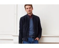 Blouson Homme Cuir Marine - SEAN