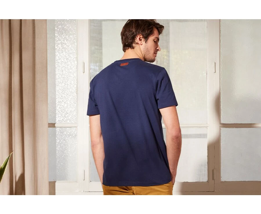 Tee-shirt Coton Bio Uni Navy - EDGAR III 4 Tee-shirt Coton Bio Uni Navy - EDGAR III – Image 2