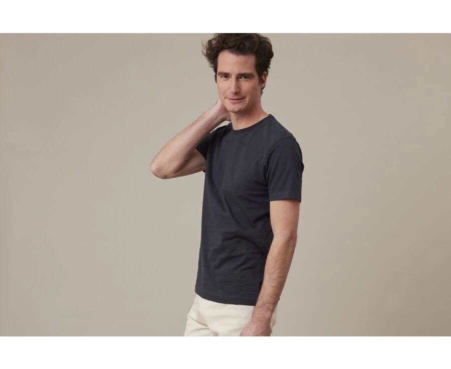 Tee-shirt Coton Bio Uni Gris Anthracite - EDGAR III 5 Tee-shirt Coton Bio Uni Gris Anthracite - EDGAR III – Image 3