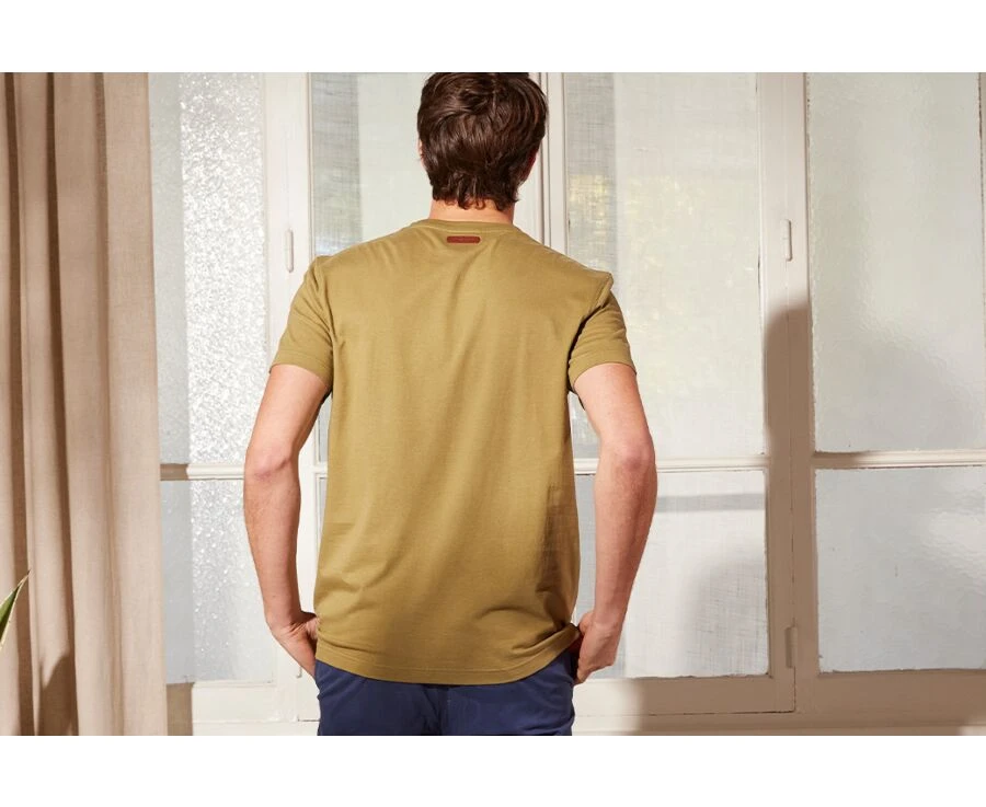 Tee-shirt Coton Bio Uni Kaki Clair - EDGAR III 4 Tee-shirt Coton Bio Uni Kaki Clair - EDGAR III – Image 2