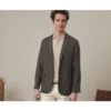 Blazer Lin Homme Olive Foncé - LUBIN -Boutique Pop Mey Edlich 01570049 blazer lubin olive fonce 1