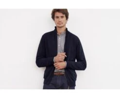 Gilet Zippé Homme Laine Navy - KANTY