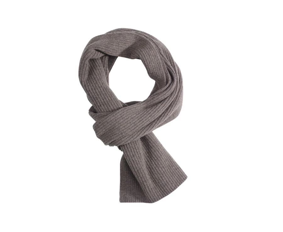 Écharpe Laine Homme Gris Taupe Chiné 4 Écharpe Laine Homme Gris Taupe Chiné – Image 2