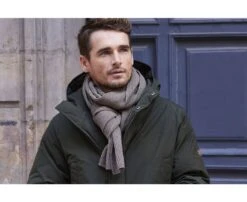 Boutique Pop Mey Edlich 37 Écharpe Laine Homme Gris Taupe Chiné