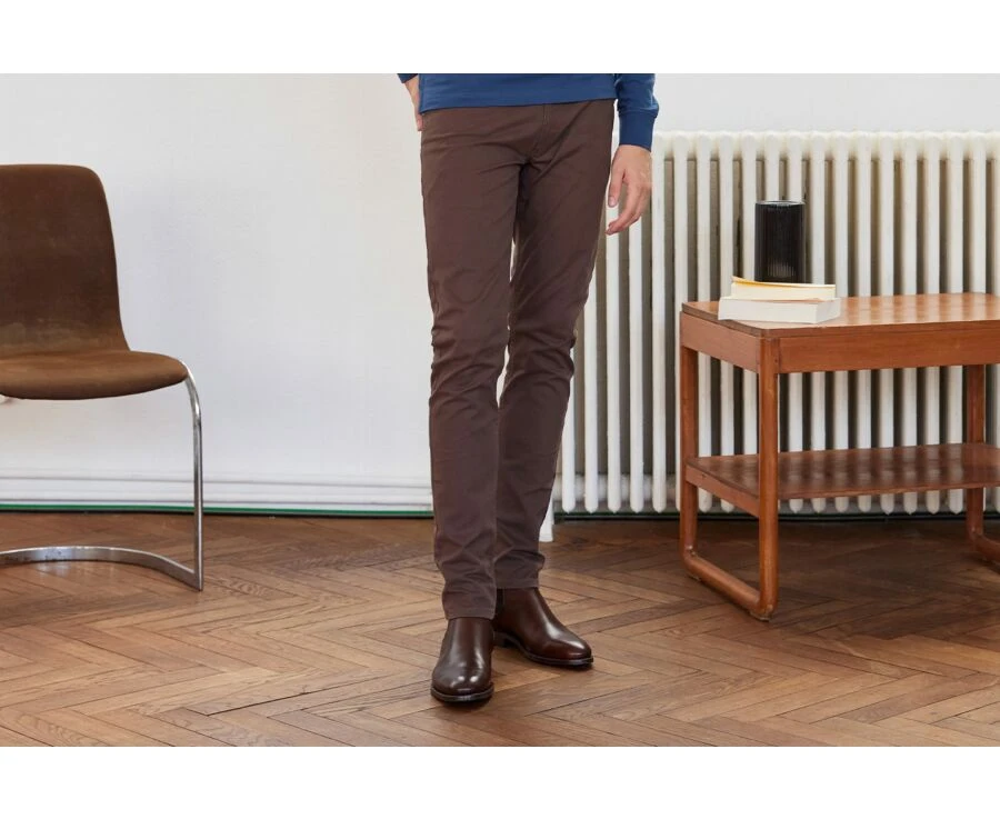 Pantalon 5 Poches Homme Chocolat - KARSON 3 Pantalon 5 Poches Homme Chocolat - KARSON