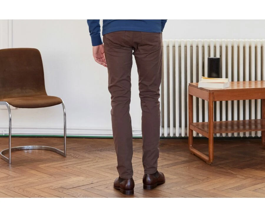 Pantalon 5 Poches Homme Chocolat - KARSON 4 Pantalon 5 Poches Homme Chocolat - KARSON – Image 2