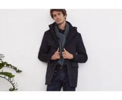 Manteau Homme Laine Cachemire Marine - GRELLAN