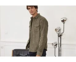 Surchemise En Velours Vert Army - VICTORIN -Boutique Pop Mey Edlich 015960b4 victorin vert army 3