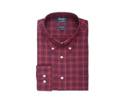 Chemise Flanelle Rouge Sombre à Carreaux Navy Et Gold - FARLOW -Boutique Pop Mey Edlich 015990c4 farlow rouge sombre navy et gold 4