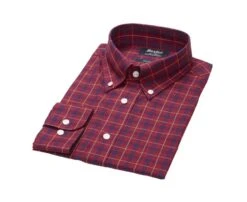 Chemise Flanelle Rouge Sombre à Carreaux Navy Et Gold - FARLOW -Boutique Pop Mey Edlich 015990c4 farlow rouge sombre navy et gold 5