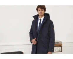 Trench Homme Navy Foncé Matelassé - AURESTILDE
