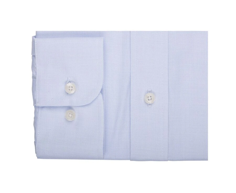 Chemise Bleu Clair En Coton Simple Fil - Col Américain - CADEN 8 Chemise Bleu Clair En Coton Simple Fil - Col Américain - CADEN – Image 6