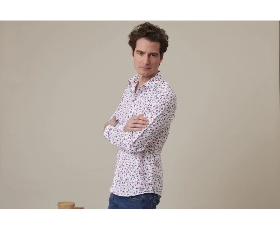 Chemise Imprimée Bleu Rouge Et Beige - RODÉRIC 5 Chemise Imprimée Bleu Rouge Et Beige - RODÉRIC – Image 3