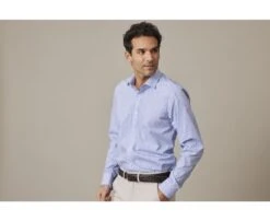 Chemise Imprimée Blanche Et Bleue - ULDÉRIC