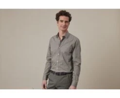 Chemise Imprimée Bleue Et Beige - ULDÉRIC