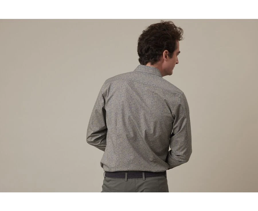 Chemise Imprimée Bleue Et Beige - ULDÉRIC 4 Chemise Imprimée Bleue Et Beige - ULDÉRIC – Image 2