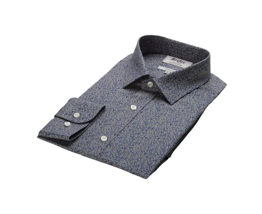 Chemise Imprimée Bleue Et Beige - ULDÉRIC 7 Chemise Imprimée Bleue Et Beige - ULDÉRIC – Image 5