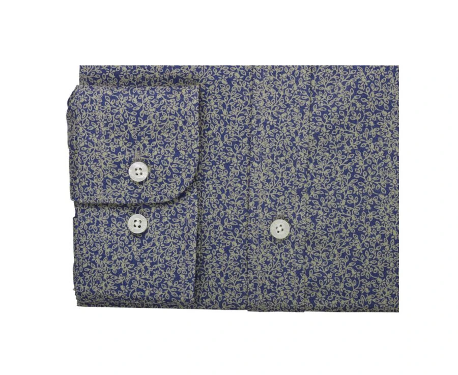 Chemise Imprimée Bleue Et Beige - ULDÉRIC 8 Chemise Imprimée Bleue Et Beige - ULDÉRIC – Image 6