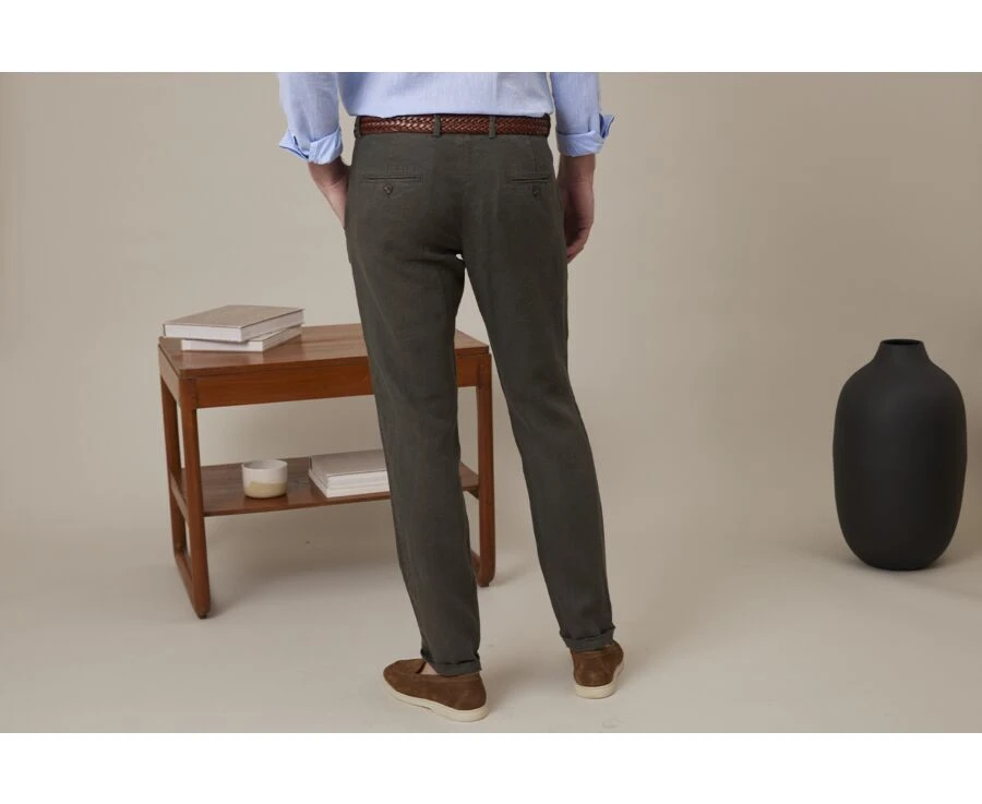 Pantalon Chino Homme Olive Foncé - KYLSON 4 Pantalon Chino Homme Olive Foncé - KYLSON – Image 2