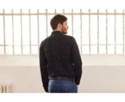 Chemise Flanelle Navy Et Vert Foncé - Poche Poitrine - ANDRICK -Boutique Pop Mey Edlich 016730c3 andrick navy et vert fonce 2