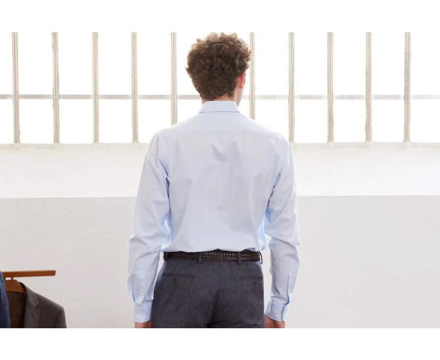 Chemise Bleu Ciel 100% Coton - Col Américain - EVHAN 4 Chemise Bleu Ciel 100% Coton - Col Américain - EVHAN – Image 2