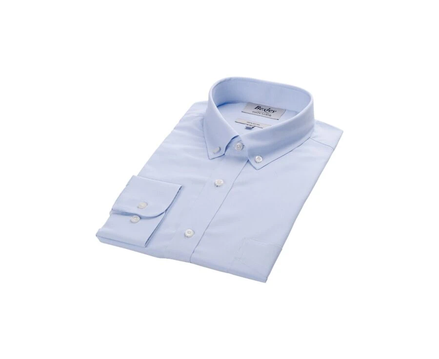 Chemise Bleu Ciel 100% Coton - Col Américain - EVHAN 7 Chemise Bleu Ciel 100% Coton - Col Américain - EVHAN – Image 5