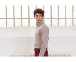 Chemise Flanelle Rouge Camel Et Beige - Poche Poitrine - BERTON -Boutique Pop Mey Edlich 016750dl berton rouge camel et beige 3