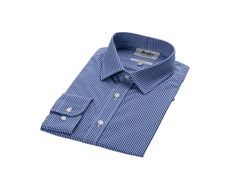 Chemise Coton Bleu Et Blanc - Col Français - VALAIRE 6 Chemise Coton Bleu Et Blanc - Col Français - VALAIRE – Image 4