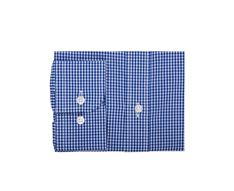 Chemise Coton Bleu Et Blanc - Col Français - VALAIRE 7 Chemise Coton Bleu Et Blanc - Col Français - VALAIRE – Image 5