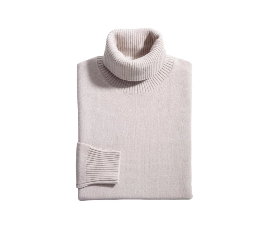 Pull Col Roulé Homme Beige Clair- KENNERIC 5 Pull Col Roulé Homme Beige Clair- KENNERIC – Image 3