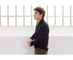 Pull Col Zippé Homme Noir - VLARINOS -Boutique Pop Mey Edlich 01684010 vlarinos noir 3