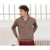 Pull Col Zippé Homme Gris Taupe Chiné - VLARINOS 1 Pull Col Zippé Homme Gris Taupe Chiné - VLARINOS -Boutique Pop Mey Edlich 0168405y vlarinos gris taupe chine 1