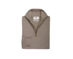 Pull Col Zippé Homme Gris Taupe Chiné - VLARINOS -Boutique Pop Mey Edlich 0168405y vlarinos gris taupe chine 4