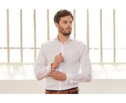 Chemise Homme Blanche à Boutons De Manchette - ALBERTINO CLASSIC