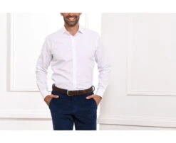 Chemise Blanche Coton Popeline - Col Français - LOUIS